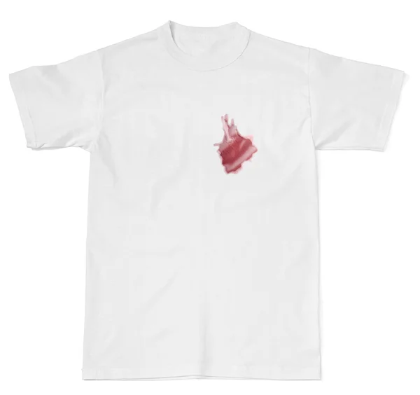 Wine drink stain on a t shirt — Stock Photo, Image