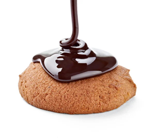 Jarabe de chocolate y pastel dulce postre alimentos —  Fotos de Stock