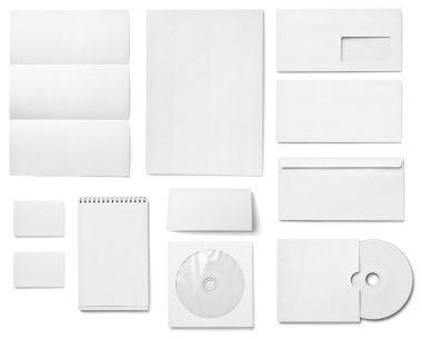 Broşür mektup kartvizit beyaz boş kağıt şablonu