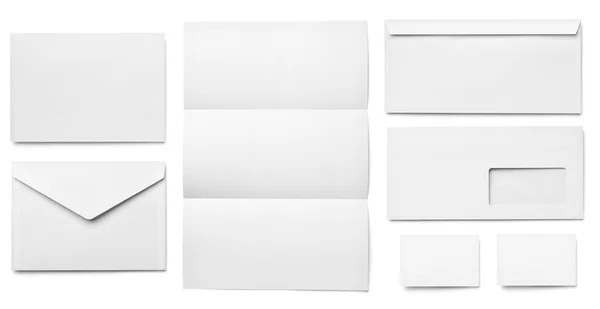 Leaflet letter business card white blank paper template — Stock Photo, Image