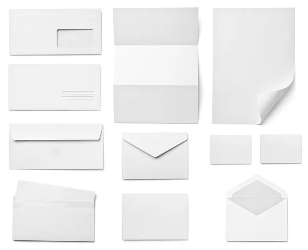 Modelo de papel branco carta folheto cartão de visita — Fotografia de Stock