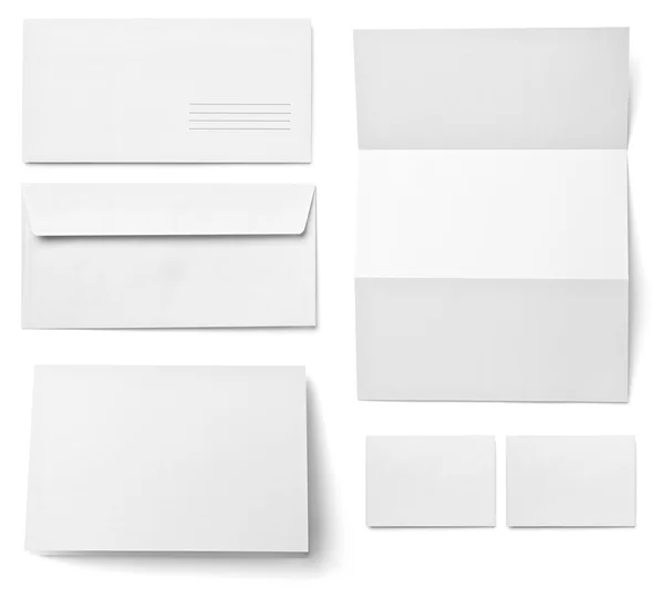 Leaflet letter business card white blank paper template — Stock Photo, Image