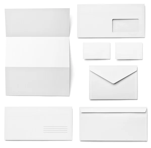 Brochure lettre carte de visite blanc papier blanc modèle — Photo