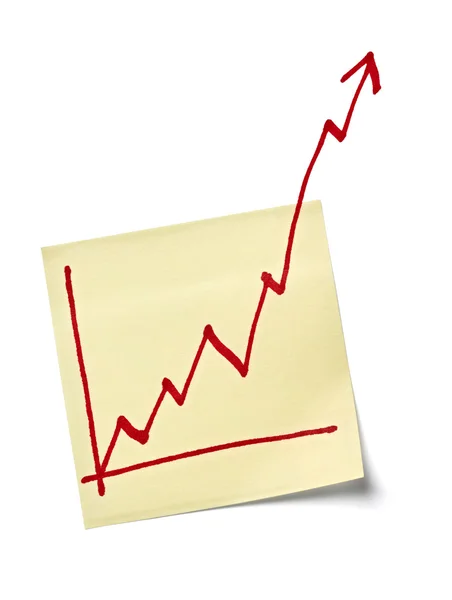 Gráfico de negócios de finanças em nota economia de papel subindo — Fotografia de Stock