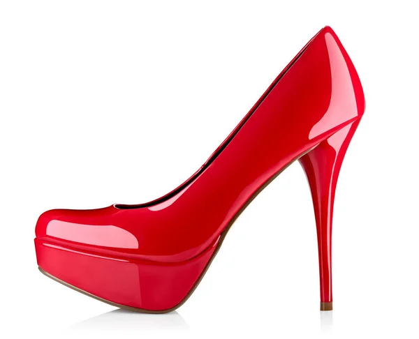 Κόκκινο ψηλοτάκουνα παπούτσια μόδας γυναικείο στυλ — Φωτογραφία Αρχείου