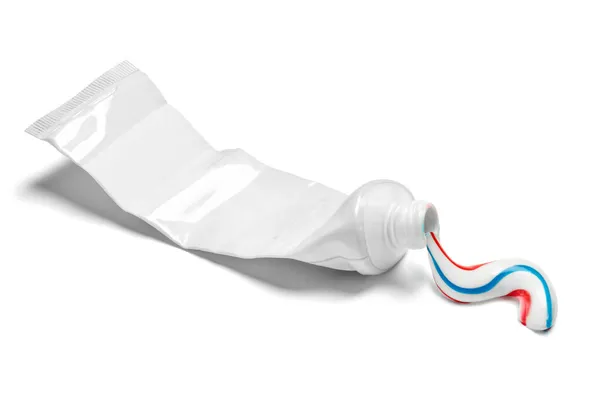 Toothpaste white tube hygiene used empty — Stock Photo, Image