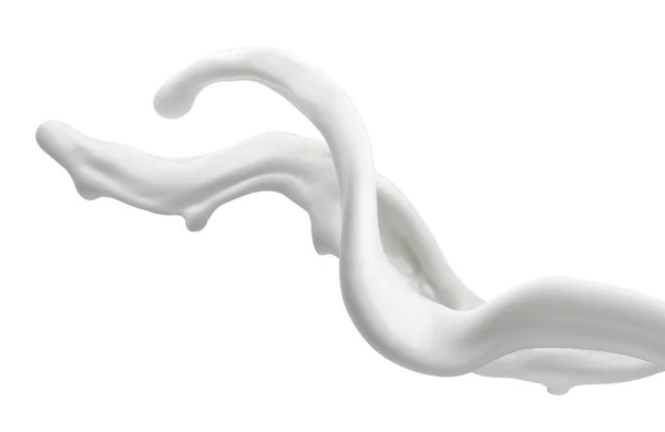우유를 튀기는 하얀 액체 — 스톡 사진
