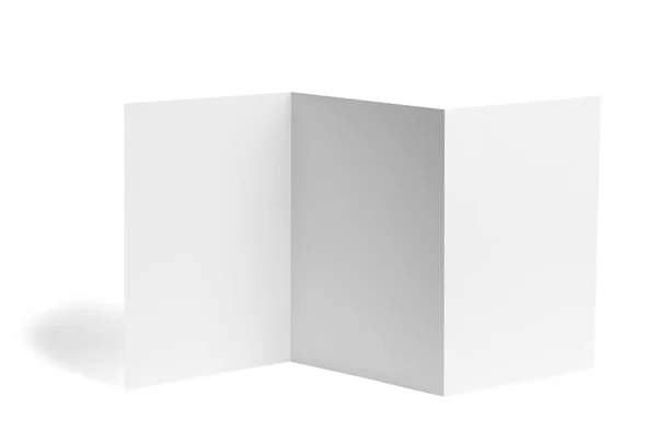 Félbehajtott kiadvány fehér üres papír sablon könyv — Stock Fotó