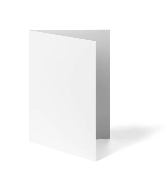 2 つ折りリーフレット白空白の紙テンプレート本 — ストック写真