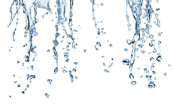 Rozbryzgi wody kropla niebieski płyn bubble — Zdjęcie stockowe