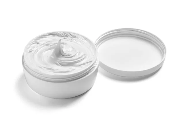 White cream container jar beauty moisturizer skin — Stock Photo, Image