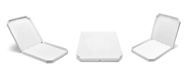 Pizza kutusu yiyecek karton teslimat paketi.