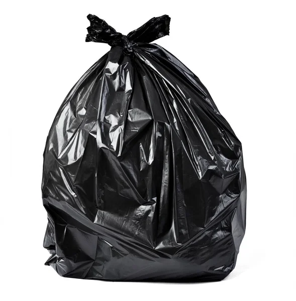 Lixo saco plástico lixo ambiente lixo poluição lixo despejo reciclagem ecologia preto bin descartável completo — Fotografia de Stock