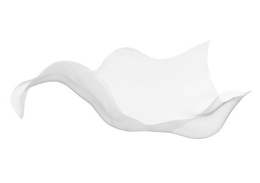 Beyaz kumaş kumaş, tekstil rüzgar ipeği arka planda saten hareketli kumaş, uçan şifon başörtüsü.