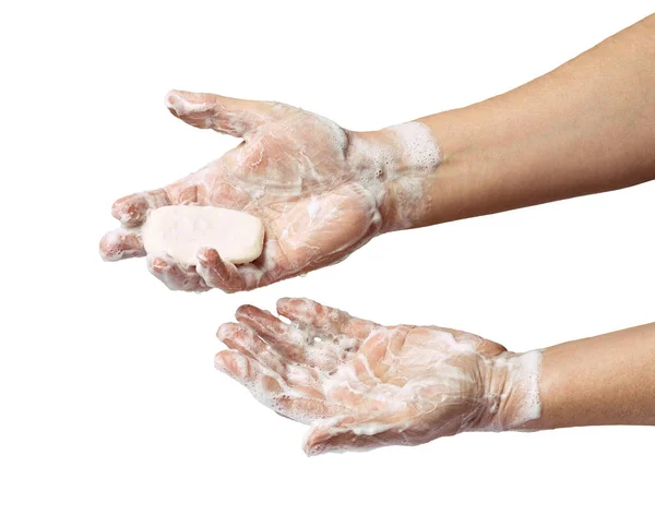Hand washing soap hygiene clean virus edpidemic disease corona flue bathroom water — Stock Photo, Image