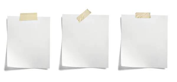 紙メッセージメモリマインダー空白の背景オフィスビジネスホワイトページラベル粘着テープ — ストック写真