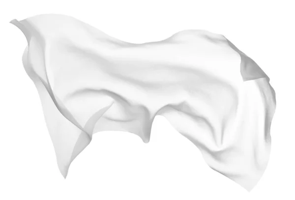 Bílá látka textilie textil vítr hedvábí vlna pozadí móda satén pohyb závěs šála létání šifón závoj — Stock fotografie