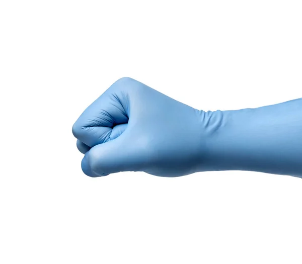 Latex handschoen bescherming virus medische gezondheid vuist kracht hand — Stockfoto