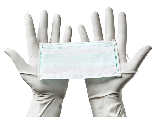 Protective mask glove virus protection epidemic flu medical disease medicine health care safety — Stock Photo, Image