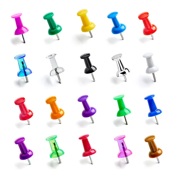 Push pin paper clip button tack note office — стоковое фото