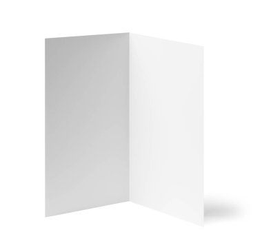 folded leaflet white blank paper template book clipart