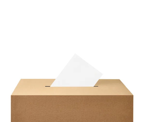Urna do głosowania głosowanie referendum polityka elekt kobieta demokracja ręka wyborca latające powietrze — Zdjęcie stockowe