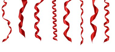 Kırmızı kurdele. Kutlama dekorasyonu.