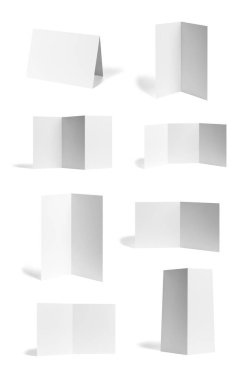 katlanmış broşür beyaz boş kağıt şablon kitap masaüstü takvimi