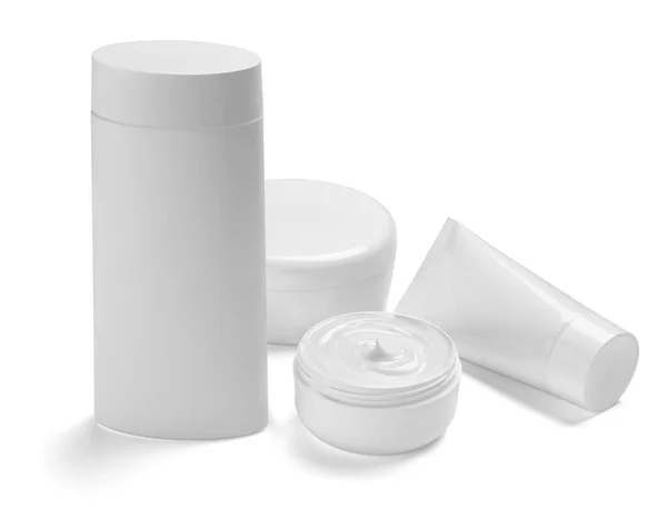 White cream container jar beauty moisturizer tube soap — Stock Photo, Image