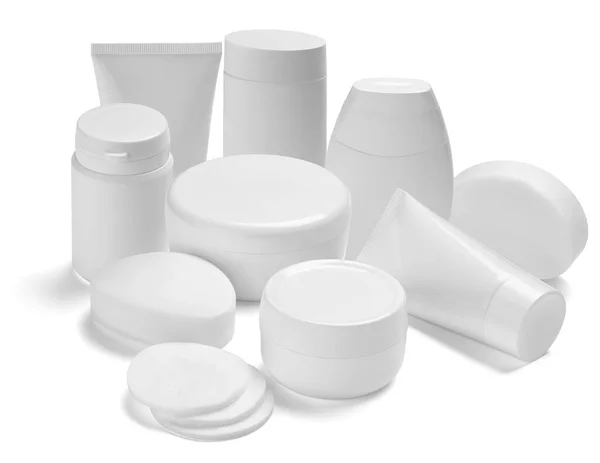 Sapone bianco crema contenitore vaso bellezza crema idratante tubo — Foto Stock