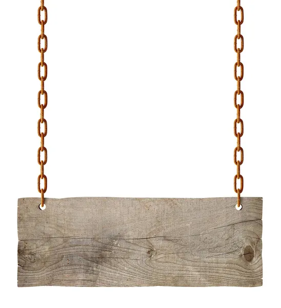 Segnaletica in legno per cartelli a catena — Foto Stock