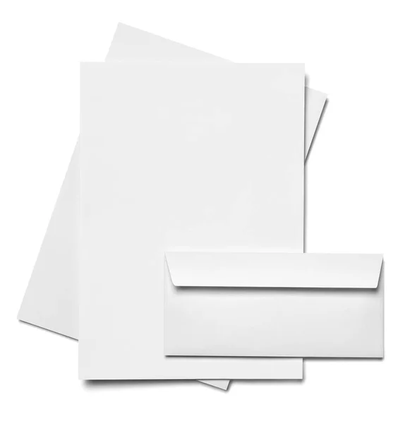 Envelop brief kaart papier sjabloon business Rechtenvrije Stockfoto's