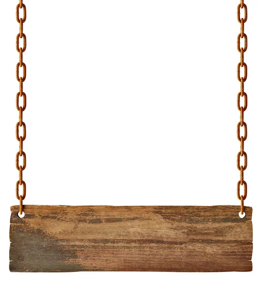 Letrero de madera cadena ropesignboard señalización — Foto de Stock