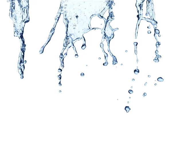 水スプラッシュ ブルー ドロップ液体バブル — ストック写真