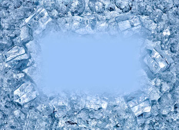Fundo de cubo de gelo congelamento de água fria — Fotografia de Stock