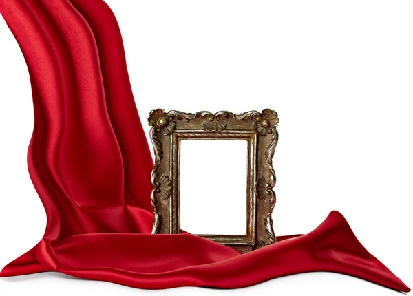 Wooden frame and silk cover — Stock Photo, Image