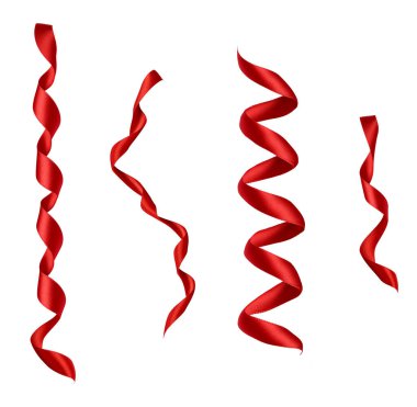 Kırmızı kurdele. Kutlama dekorasyonu.