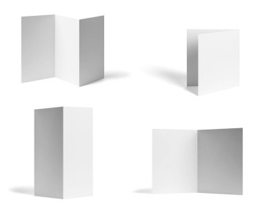 katlanmış broşür beyaz boş kağıt şablon kitap masaüstü takvimi