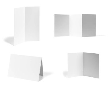 katlanmış broşür beyaz boş kağıt şablon kitap masaüstü takvimi