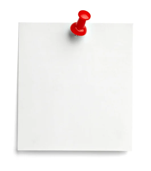 Notera papper push pin meddelande röd vit svart Stockbild
