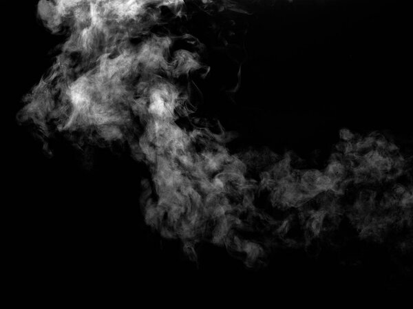 Close up of steam smoke on black background