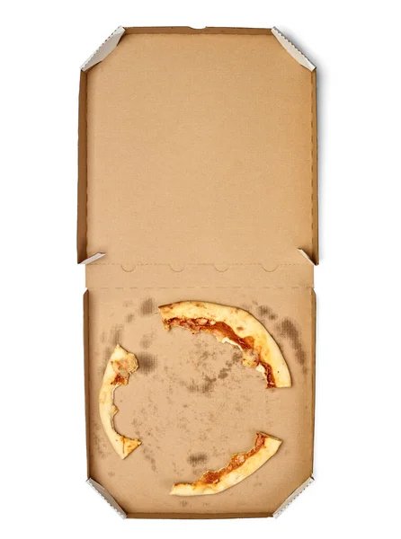 Caixa de pizza comida cartão entrega pacote refeição jantar almoço — Fotografia de Stock