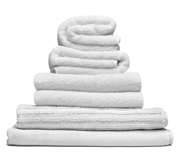 Handduk bomull badrum vit spa duk textil — Stockfoto