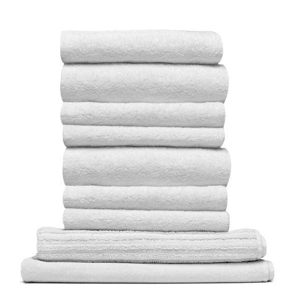 Рушник бавовна ванна кімната біла спа тканина текстиль — стокове фото