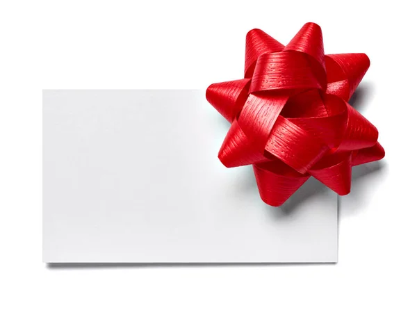 Note greeting card red ribbon — Stock Photo, Image