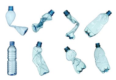 Plastik şişe su kabı atığı geri dönüştürüyor