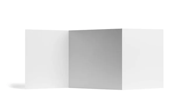 Folheto dobrado livro modelo de papel branco em branco — Fotografia de Stock