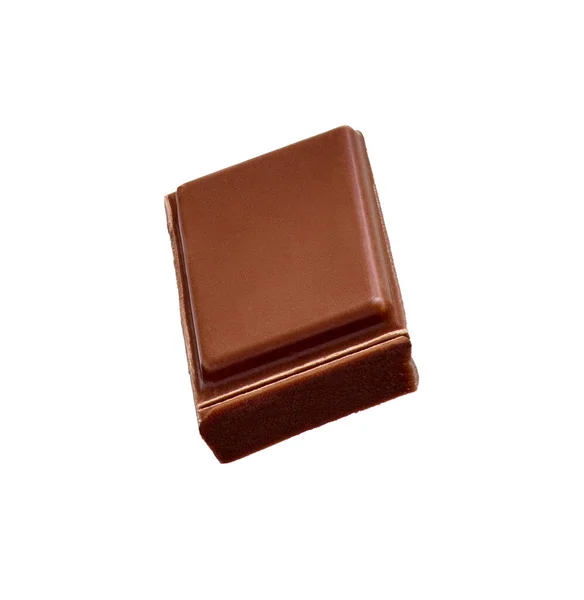 Cokelat sepotong makanan penutup manis jatuh — Stok Foto