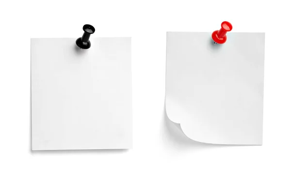 Notera papper push pin meddelande röd vit svart — Stockfoto