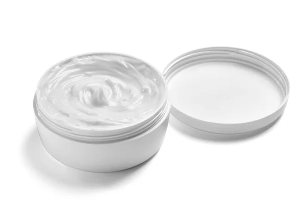 White cream container jar beauty moisturizer skin — Stock Photo, Image